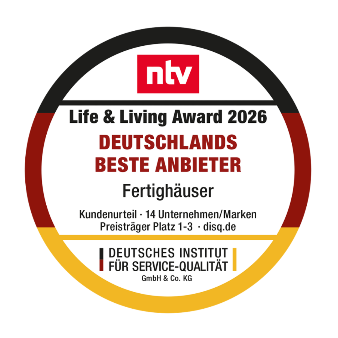 Life & Living Award 2026 für allkauf als einer von Deutschlands besten Anbietern für Fertighäuser.