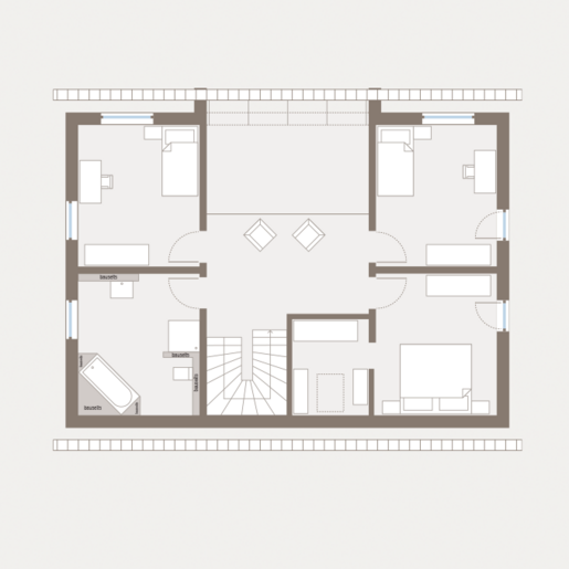 Grundriss Dachgeschoss Einfamilienhaus Trendline S2 von allkauf