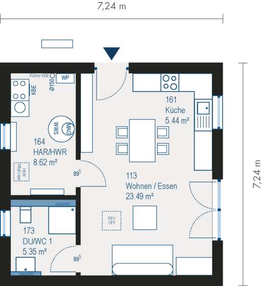 Grundriss Erdgeschoss Singlehaus Cosy 1 von allkauf 