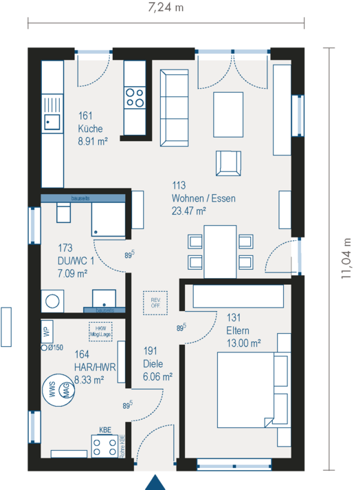 Grundriss Erdgeschoss Einfamilienhaus Cosy 3 von allkauf 