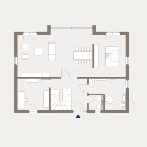 Grundriss Erdgeschoss Einfamilienhaus Trendline S2 von allkauf