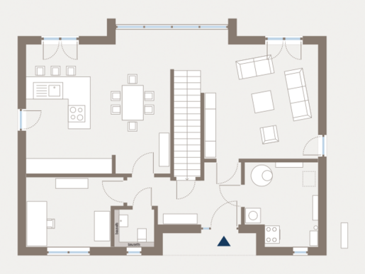 Grundriss Erdgeschoss Einfamilienhaus Trendline S1 von allkauf